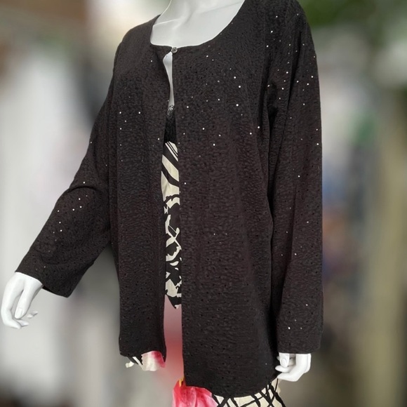 Women’s black sequined cardigan - Picture 2 of 3